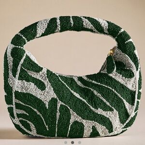 Beaded Palm Leaf Shoulder Bag
